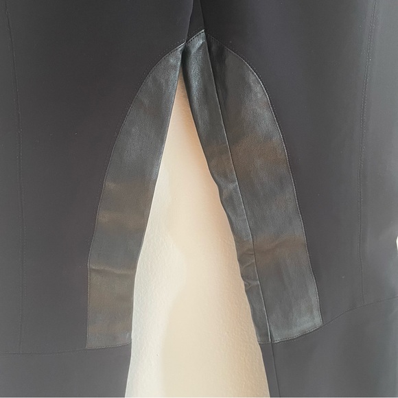 Theory Lamb Leather Trim Black Ponte Riding Leggings Pant - Picture 13 of 14